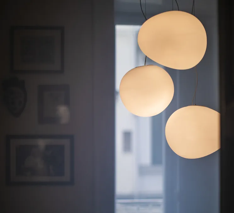 Suspension, Gregg Media, blanc et blanc, L31cm, H26cm - Foscarini