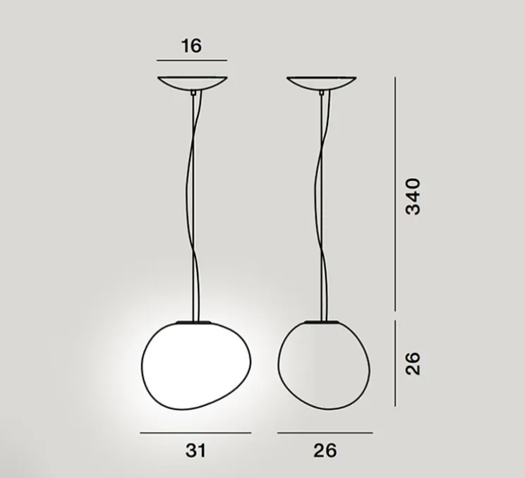 Suspension, Gregg Media, blanc et blanc, L31cm, H26cm - Foscarini