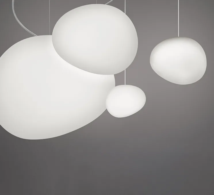 Suspension, Gregg Media LED, blanc et blanc, LED, 2700K, 2581lm, L31cm, H26cm - Foscarini