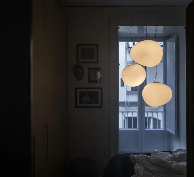 Suspension, Gregg Media, variable, blanc, LED, 2700K, 2581lm, L31cm, H26cm - Foscarini