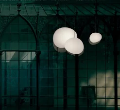 Suspension, Gregg Outdoor Grande, blanc, IP44-65, LED, L46cm, H39cm - Foscarini