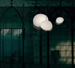 Suspension, Gregg Outdoor X-Large, blanc, IP65, L60cm, H50cm - Foscarini