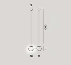 Suspension, Gregg Piccola, blanc, câble de 10m, L13cm, H11cm - Foscarini