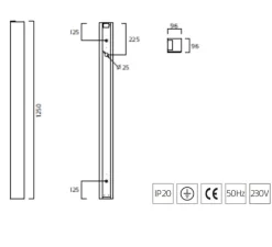 Suspension, Grid , aluminium, LED, 3000K, 1414 lm, L125cm, H9,6cm - Zero