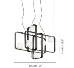 Suspension, Groove SP 4, anthracite, L130cm, H60cm - Vistosi