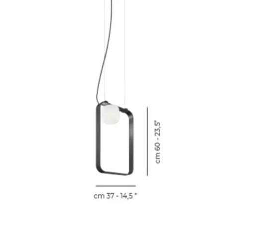 Suspension, Groove SP 60, anthracite, L37cm, H60cm - Vistosi