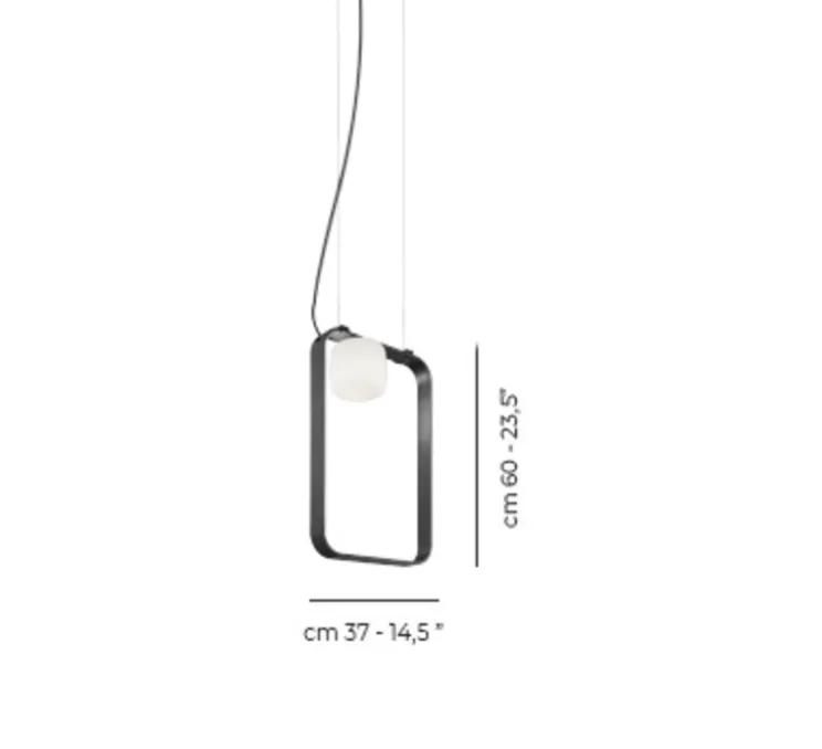 Suspension, Groove SP 60, anthracite, L37cm, H60cm - Vistosi