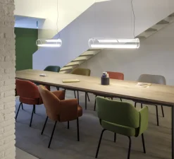 Suspension, Guise 2277, transparent, LED, DALI, 3000K, 2613lm, Ø16cm, H89cm - Vibia