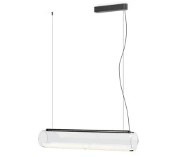 Suspension, Guise 2277, transparent, graphite, câble de 5m, LED, 3000K, 2613lm, L89cm, H16cm - Vibia