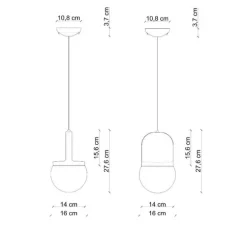 Suspension, Habea C2781, jaune, Ø16cm, H27,6cm - Ferroluce