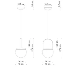 Suspension, Habea C2781, orange, Ø16cm, H27,6cm - Ferroluce
