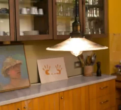 Suspension, Halita, transparent, or , Ø30cm, H25cm - Faro