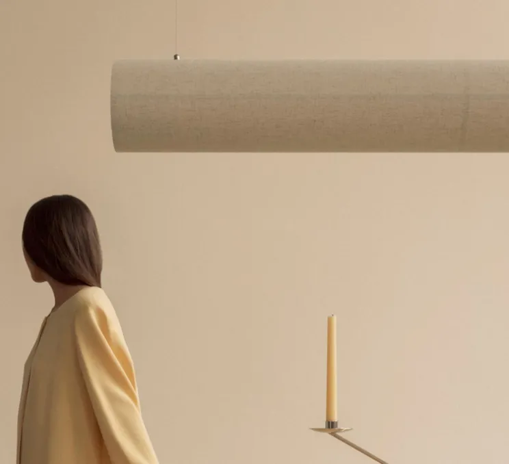 Suspension, Hashira Linear, naturel, LED, 2700K, 380 lm, L140cm, H18cm - Audo Copenhagen