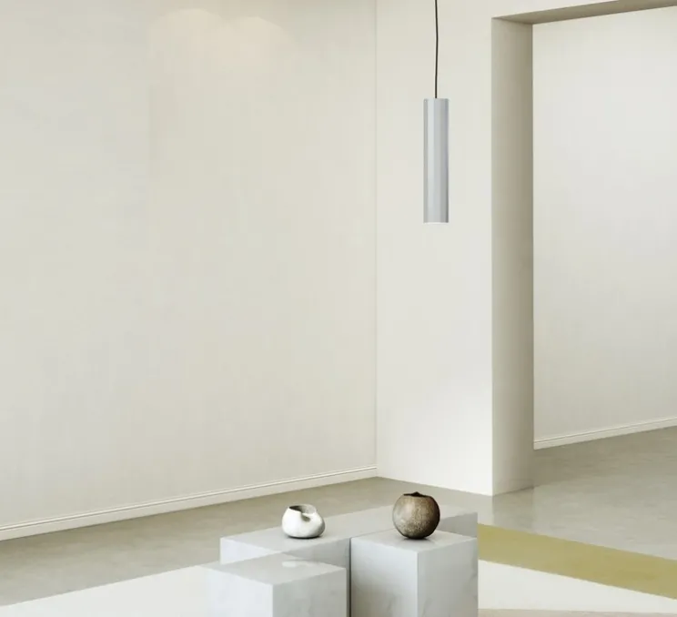 Suspension, Hashira, nickel mat, Ø8,15cm, H40cm - Astro