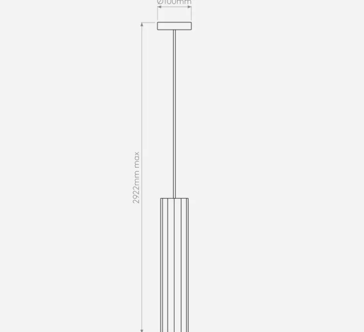 Suspension, Hashira, nickel mat, Ø8,15cm, H40cm - Astro