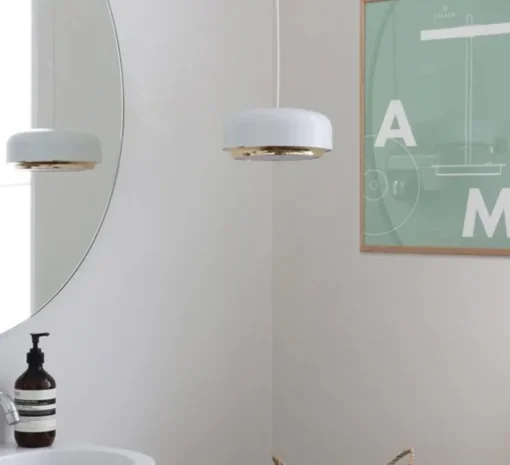 Suspension, hazel mini, blanc, LED, dim, 3000K, 600 lm, Ø22cm, H9,5cm - Umage
