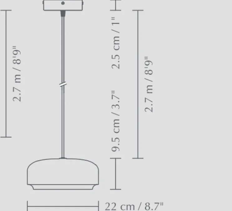 Suspension, hazel mini, noir, LED, dim, 3000K, 600 lm, Ø22cm, H9,5cm - Umage