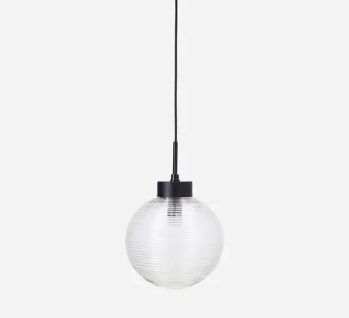 Suspension, HDGaia, transparent, noir, Ø30cm, H15cm - House Doctor