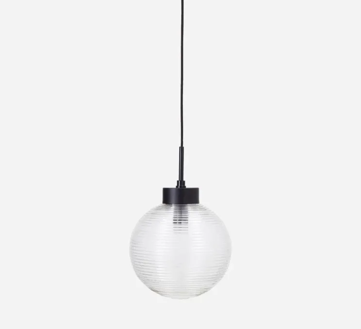 Suspension, HDGaia, transparent, noir, Ø30cm, H15cm - House Doctor