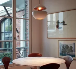 Suspension, Here comes the sun 350, blanc, cuivre, Ø35cm, P35cm - Dcw editions