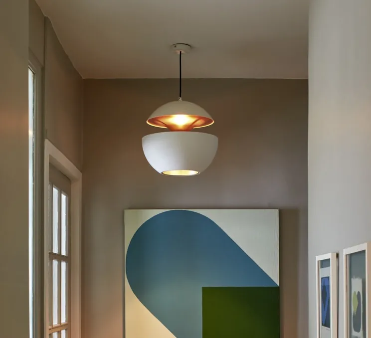 Suspension, Here comes the sun 350, blanc, cuivre, Ø35cm, P35cm - Dcw editions