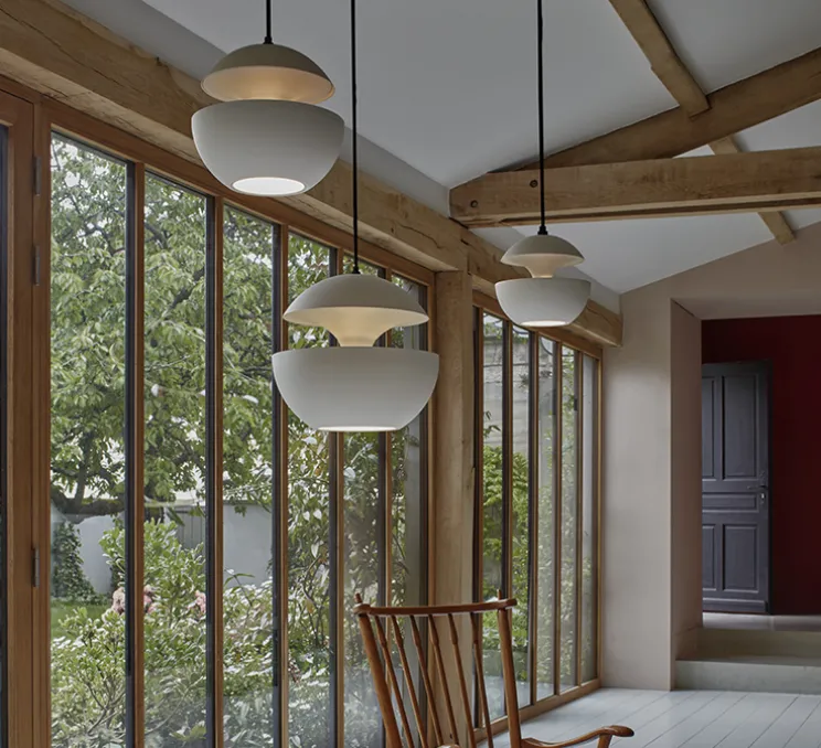 Suspension, Here Comes the Sun 350, blanc et blanc, Ø35cm, H35cm - DCW éditions Paris