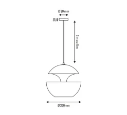 Suspension, Here Comes the Sun 350, blanc et blanc, Ø35cm, H35cm - DCW éditions Paris