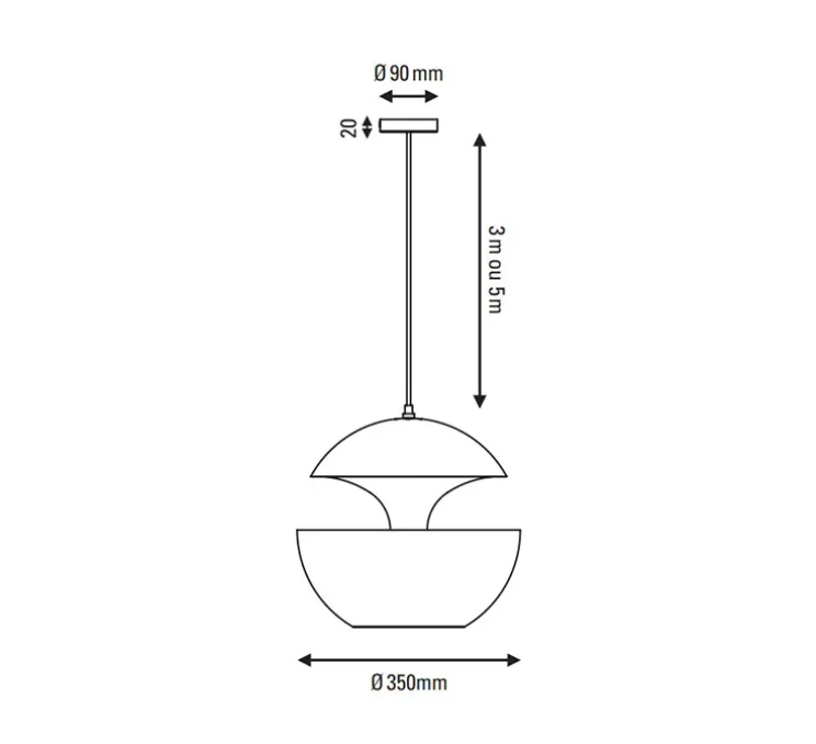 Suspension, Here Comes the Sun 350, blanc et blanc, Ø35cm, H35cm - DCW éditions Paris