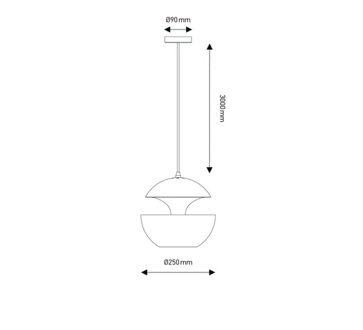 Suspension, Here comes the sun 250, noir, cuivre, Ø25cm, P25cm - Dcw editions