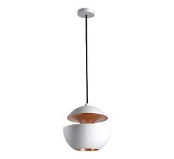 Suspension, Here Comes The Sun 175, blanc (intérieur cuivre), câble 5m, Ø17,5cm, H17,5cm - DCW