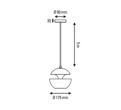 Suspension, Here Comes The Sun 175, blanc (intérieur cuivre), câble 5m, Ø17,5cm, H17,5cm - DCW