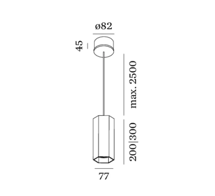 Suspension, HEXO 2.0 LED, 3000K, Bronze, H20cm - Wever&Ducré