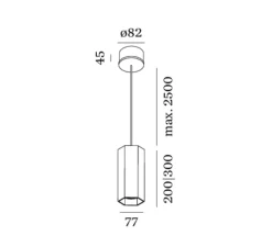 Suspension, HEXO 2.0 PAR16, bronze, H20cm - Wever&Ducré