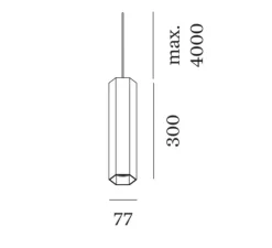 Suspension, Hexo 3.0 PAR16, noir, Ø7,7cm, H30cm - Wever&Ducré