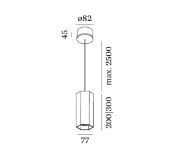 Suspension, HEXO 2.0 PAR16, or, Ø7,7cm, H20cm - Wever&Ducré