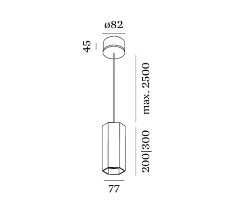 Suspension, HEXO 2.0 PAR16, or, Ø7,7cm, H20cm - Wever&Ducré