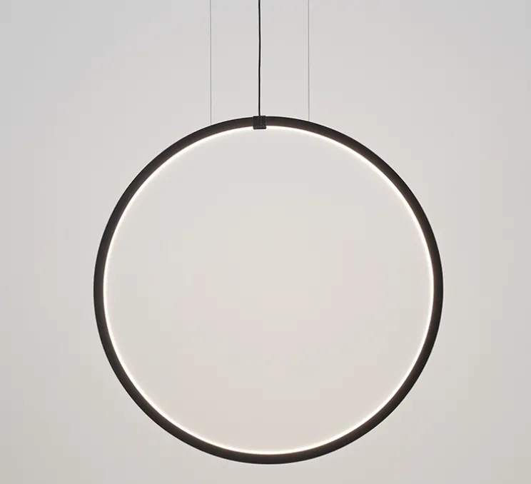 Suspension, Hoop Vertical, Led intérieur, noir, LED, 2700K, 3000 lm, Ø70cm, H4cm - ONOK
