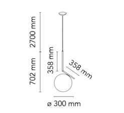 Suspension, IC Light S2 10 Anniversary, 24K or, Ø30cm, H35,8cm - Flos