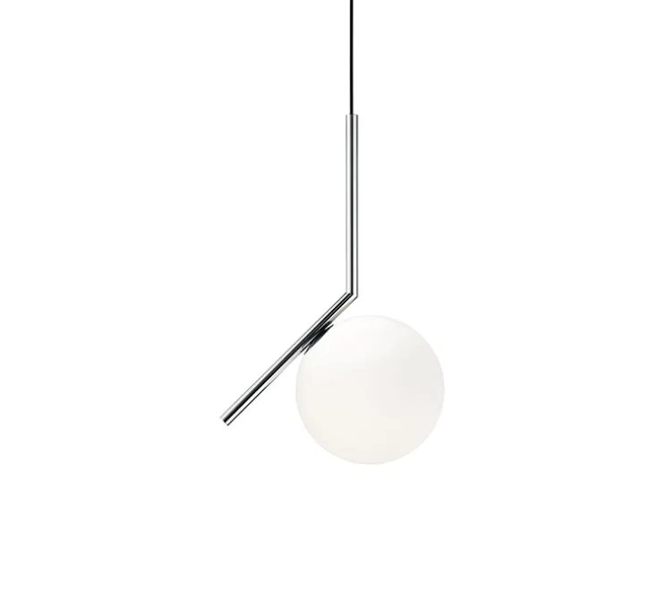 Suspension, IC Lights Suspension 1, opalin et chromé, Ø20cm, H47cm - Flos
