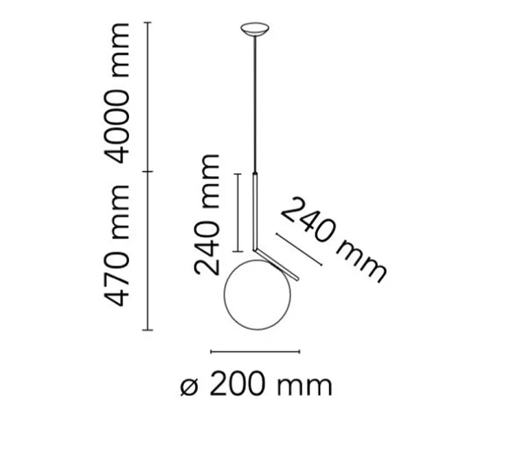 Suspension, IC Lights Suspension 1, opalin et chromé, Ø20cm, H47cm - Flos