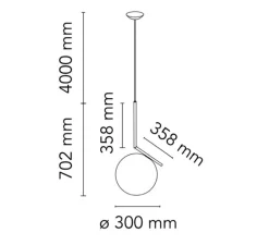 Suspension, IC Lights Suspension 2, opalin et chromé, Ø30cm, H70,2cm - Flos