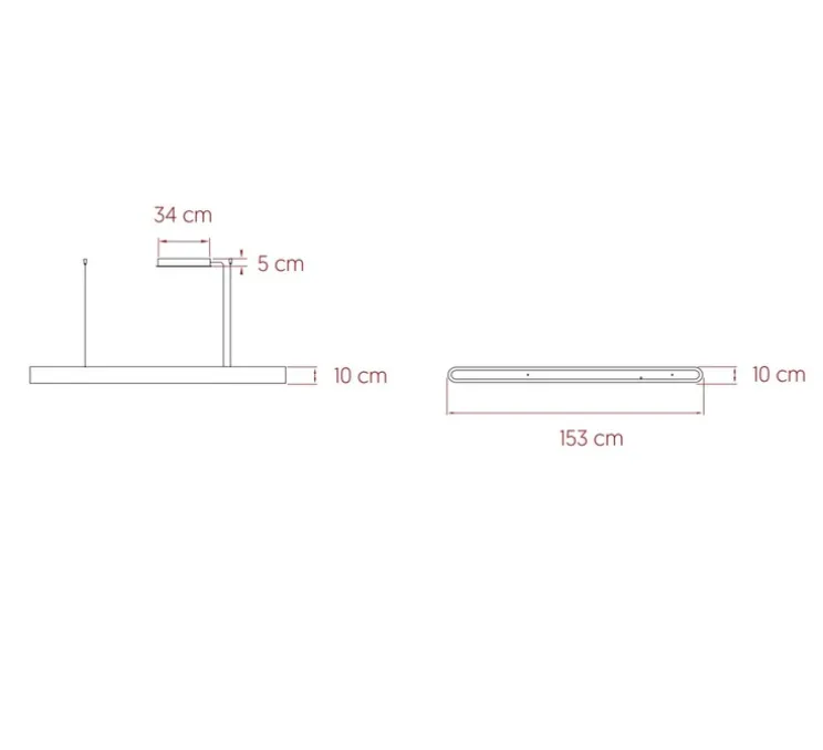 Suspension, I-Club Slim, gris, LED, 3000K, 2098lm, L153cm, H10cm - LZF
