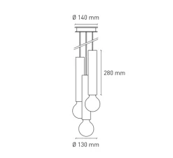 Suspension, Ila Maxi trio, Pêche, Ø13cm, H28cm - Plato Design