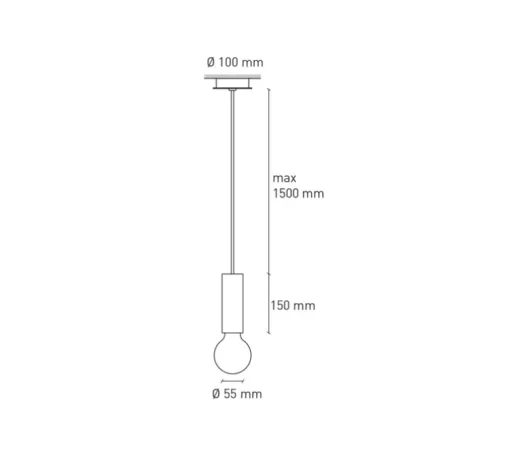 Suspension, Ila, Pêche, Ø5,5cm, H15cm - Plato Design