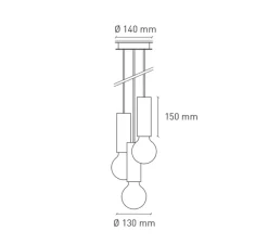 Suspension, Ila trio, Marron, Ø13cm, H15cm - Plato Design