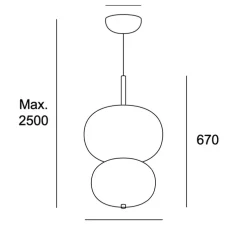 Suspension, Ilargi Doble, blanc & noir, LED, dim, 2700k, 1833 lm, Ø39,5cm, H67cm - LEDs C4