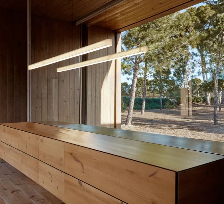 Suspension, I-Line, blanc ivoire, LED, 3000K, 1434lm, L120cm, H5cm - LZF