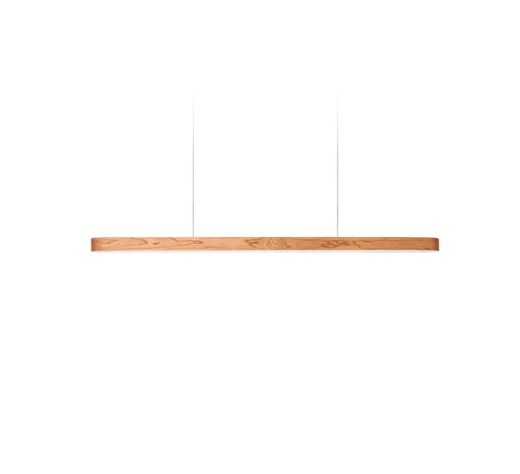 Suspension, I-Line, bois naturel de cerisier, LED, 3000K, 1434lm, L120cm, H5cm - LZF