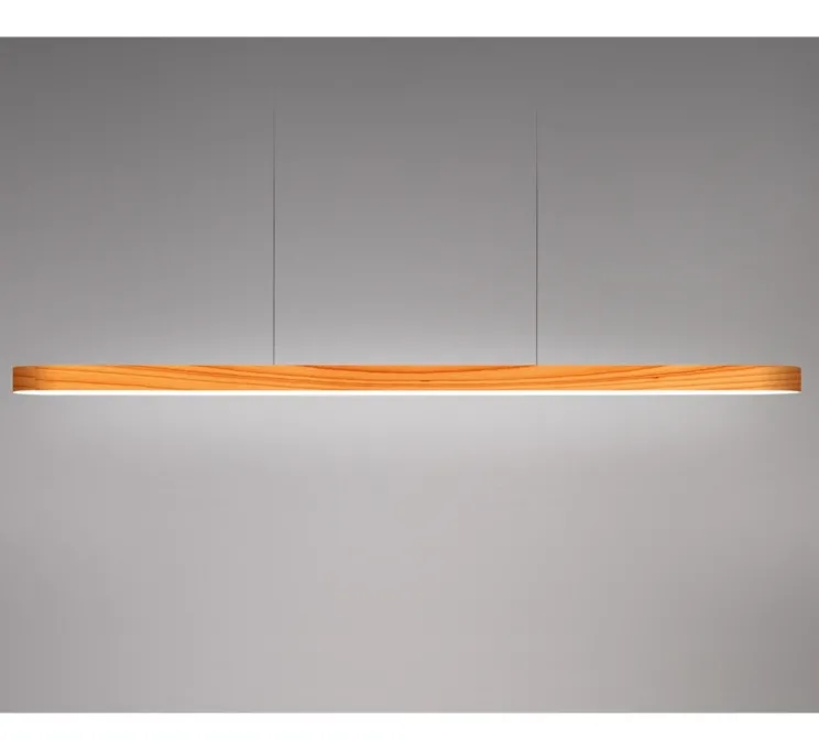 Suspension, I-Line, hêtre naturel, LED, 3000K, 1808lm, L150cm, H5cm - LZF
