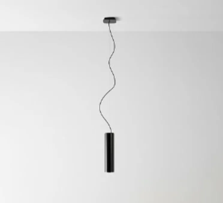 Suspension, Ilio Suspension 36, noir brillant, Ø9cm, H37cm - Artemide